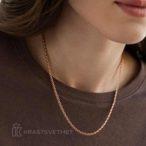 Цепь из красного золота 585, плетение «Бисмарк»